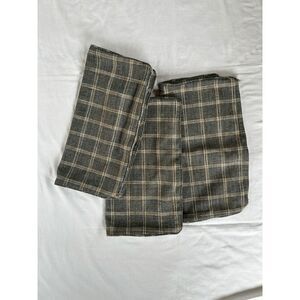 Blue/Gray Pillow Shams, Heavy, Plaid Stripes, Zipper, Three, 19x19 Inches